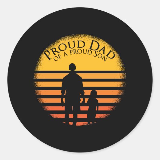 Fathers day Proud Dad Son Funny Gezegde quote Ronde Sticker (Voorkant)