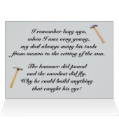 FATHERS DAY REMEMBERING DADS TOOLS-kaart (Binnen Horizontaal (Boven))