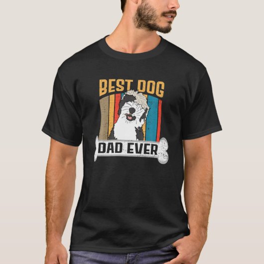 Fathers Day Sheepadoodle Hondenliefhebber Best Dog T-shirt (Voorkant)