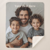 Fathers Day Sherpa Blanket Custom Photo Text Gifts Deken (Voorkant)