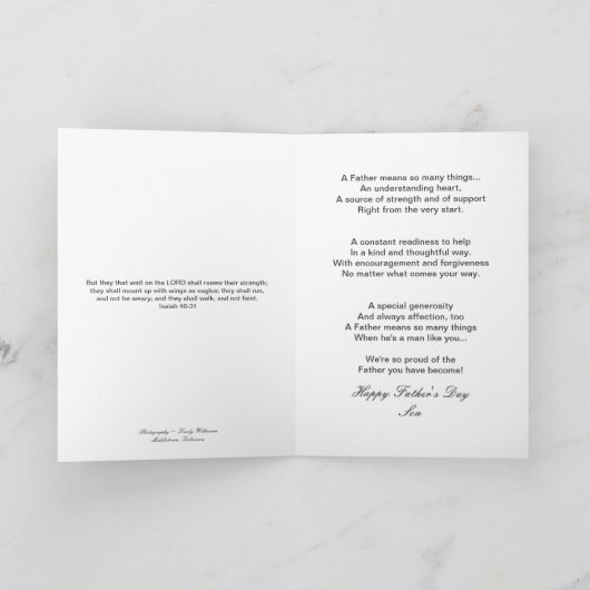 Father's Day Son - Bald Eagle Kaart (Binnen)