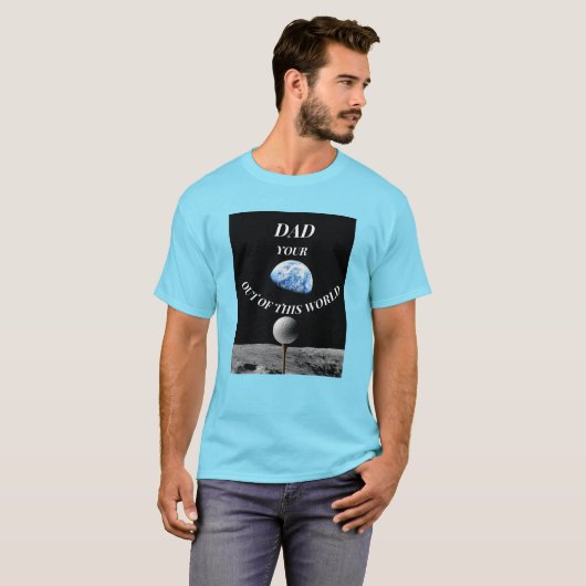 Father's Day Space Golf T-shirt (Voorkant volledig)
