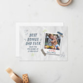 Fathers Day Stepdad Best Bonus Pap Aangepaste foto Notitiekaartje (Voorkant / Achterkant in situ)