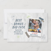 Fathers Day Stepdad Best Bonus Pap Aangepaste foto Notitiekaartje (Voorkant)