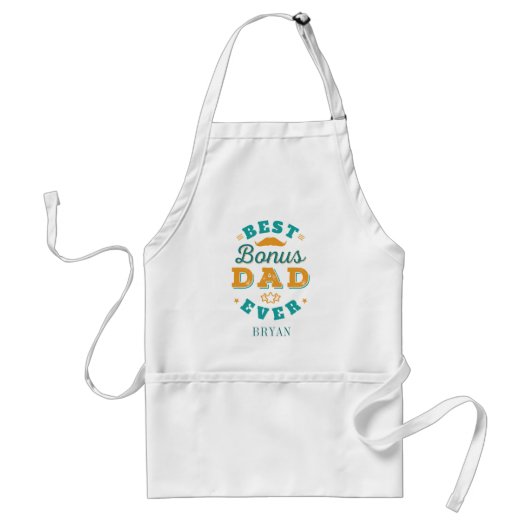 Fathers Day Stepdad Best Bonus Pap Birthday Custom Standaard Schort (Voorkant)