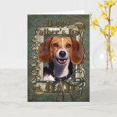 Fathers Day - Stone Paws - Beagle Kaart (Gele Bloem)