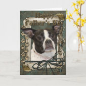 Fathers Day - Stone Paws - Boston and Rat Terrace Kaart (Gele Bloem)
