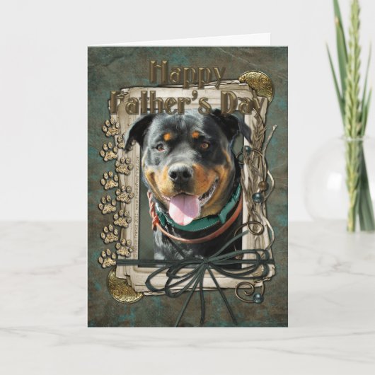 Fathers Day - Stone Paws - Rottweiler - SambaParTi Kaart (Voorkant)