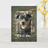 Fathers Day - Stone Paws - Rottweiler - SambaParTi Kaart (Gele Bloem)