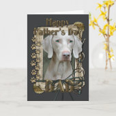 Fathers Day - Stone Paws - Weimeraner Kaart (Gele Bloem)