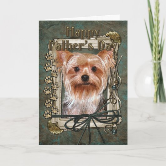 Fathers Day - Stone Paws - Yorkshire Terrier Kaart (Voorkant)