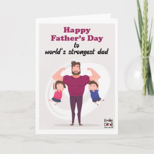 Father's Day - Strongest Dad Kaart (Voorkant)