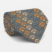 Father's Day Super Dad Pattern Necktie Tie Stropdas (Opgerold)
