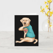 Fathers Day Tattoo Ik hou van papa Funny Labrador  Kaart (Gele Bloem)