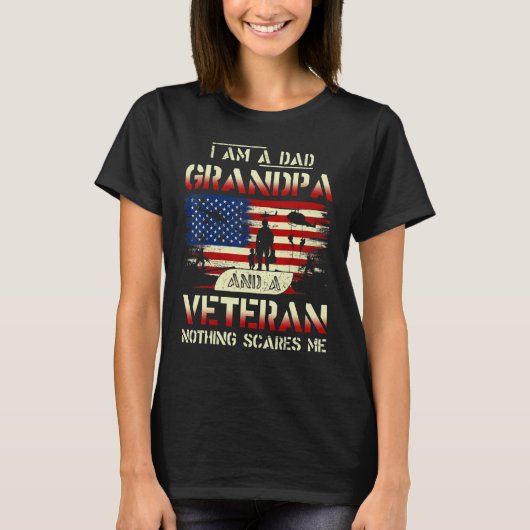 Father's Day  Veterans Day I'm a Dad Grandpa and a T-shirt (Voorkant)