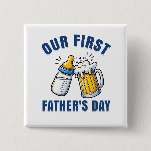 Father's Day Vierkante Button 5,1 Cm (Voorkant)