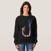 Fathers Day Vist vlag Fish Hook Trui (Voorkant volledig)