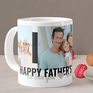 Fathers Day We houden van je 3 Foto Bold Black Grote Koffiekop