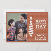 Fathers Day White Stropdas Light Brown Stippen Fot Kaart (Voorkant)