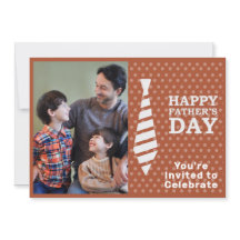 Fathers Day White Stropdas Light Brown Stippen Fot