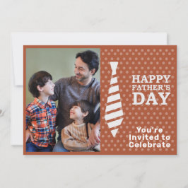 Fathers Day White Stropdas Light Brown Stippen Fot Kaart