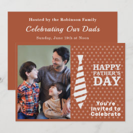 Fathers Day White Stropdas Light Brown Stippen Fot Kaart