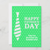 Fathers Day White Stropdas LT Green Stippen Dinner Kaart (Voorkant)