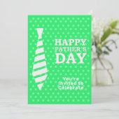 Fathers Day White Stropdas LT Green Stippen Dinner Kaart (Staand voorkant)