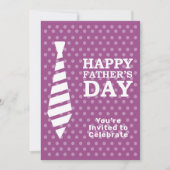 Fathers Day White Stropdas Paarse Stippen Dinner P Kaart (Voorkant)