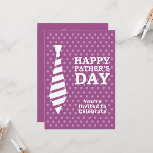 Fathers Day White Stropdas Paarse Stippen Dinner P Kaart