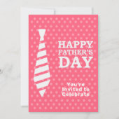 Fathers Day White Stropdas Pink Stip Dinner BBQ Pa Kaart (Voorkant)