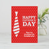 Fathers Day White Stropdas Red Stippen Dinner BBQ Kaart (Staand voorkant)