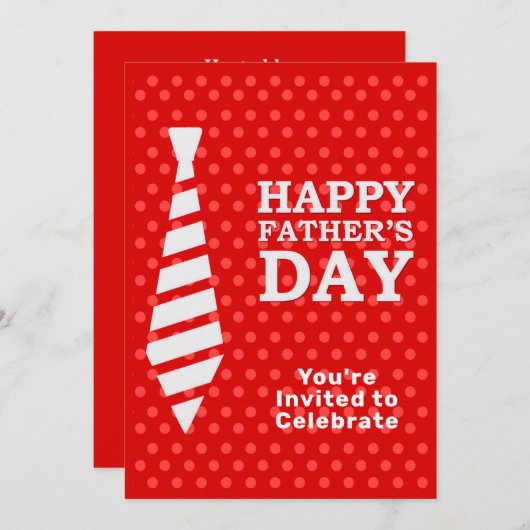 Fathers Day White Stropdas Red Stippen Dinner BBQ  Kaart (Voorkant / Achterkant)