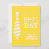 Fathers Day White Stropdas Yellow Stip Dinner Part Kaart (Voorkant)