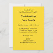 Fathers Day White Stropdas Yellow Stip Dinner Part Kaart (Achterkant)
