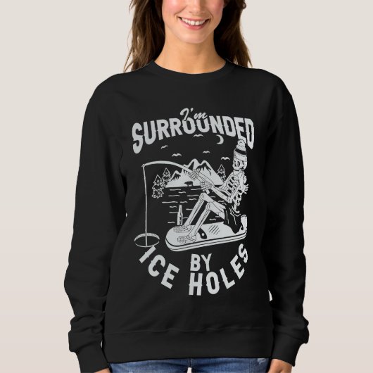 Father's Day Winter Fishing Fisherman Ice Hole Trui (Voorkant)