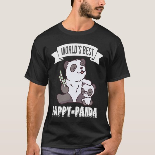 Father's Day Worlds Best Pappy Panda T-shirt (Voorkant)