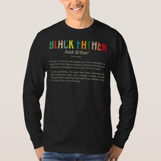 Fathers Definition Synonyms voor Black Fath T-shirt (Voorkant)