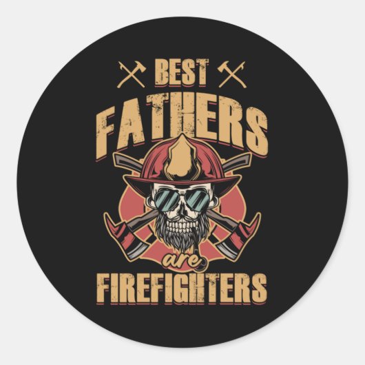 Fathers Firefighters Papa Dad Fathers Day Husband Ronde Sticker (Voorkant)