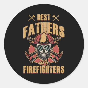 Fathers Firefighters Papa Dad Fathers Day Husband Ronde Sticker