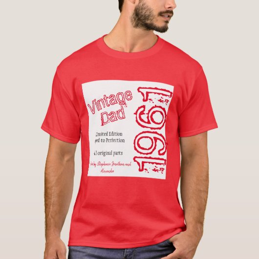 Father's Limited Edition Jaar Rood T-shirt (Voorkant)