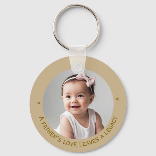 Father's Love Two Foto Aangepaste Quote Sleutelhanger (Achterkant)