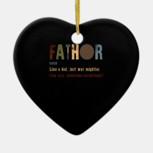 Fathor Like Dad Just Way Mightier Hero Dad Keramisch Ornament