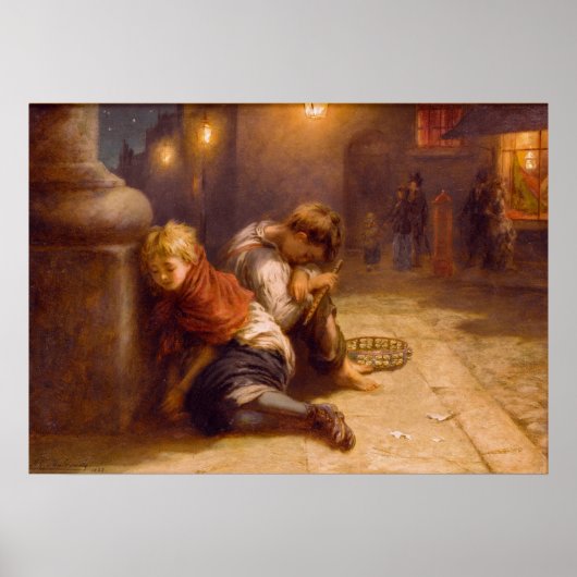 Fatigued Minstrels (1883) ~Augustus Edwin Mulready Poster (Voorkant)
