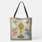 Fatima Angels Praying Eucharist Monstrance Tote Bag (Achterkant)
