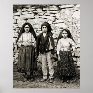 Fatima Children Lucia Francisco en Jacinta Poster