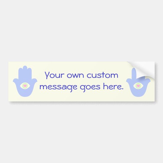 Fatima Eye Heart Hamsa Bumpersticker (Voorkant)