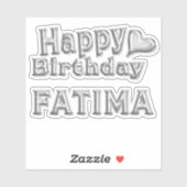 Fatima Happy Birthday silver Aufkleber Sticker (Vel)