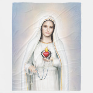 Fatima, Immaculate Heart 60x80 Fleece Blanket