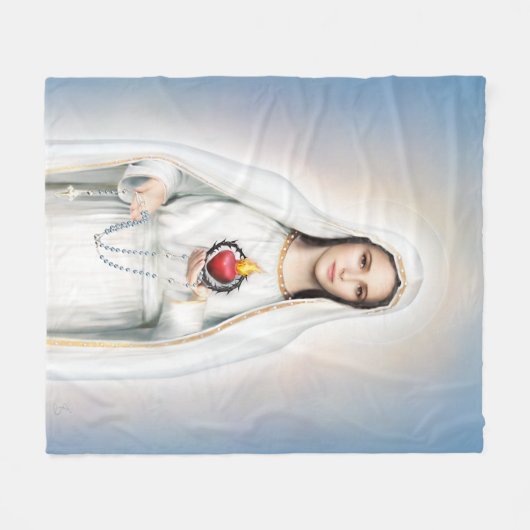 Fatima, Immaculate Heart Medium Fleece Blanket Deken (Voorkant (Horizontaal))